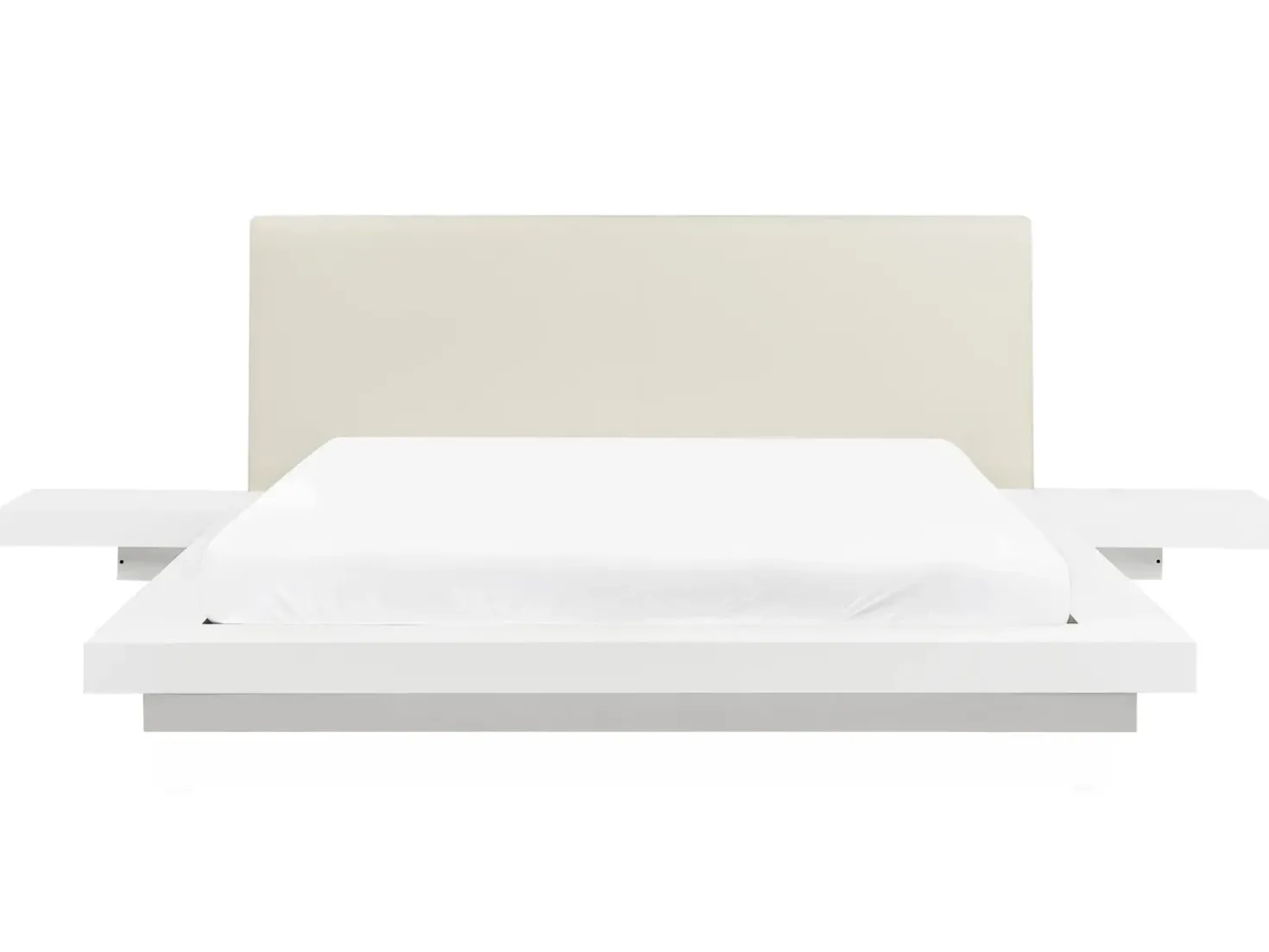 Letto ad acqua Pelle sintetica ZEN 160 x 200 cm Bianco