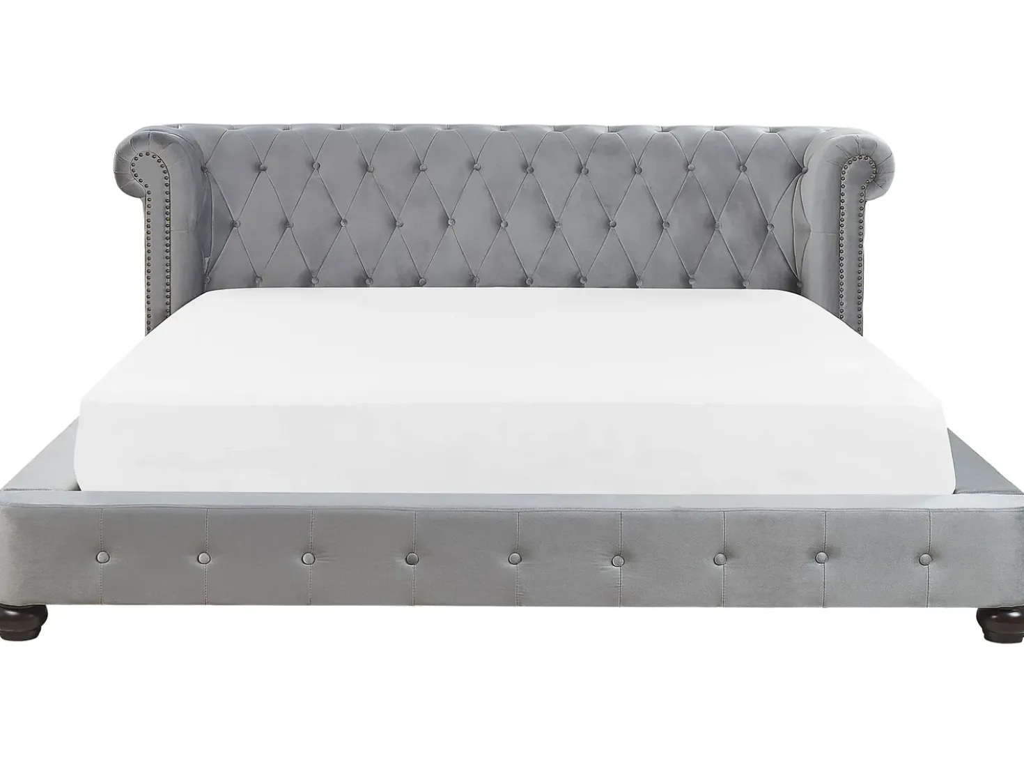 Letto ad acqua Velluto CAVAILLON 180 x 200 cm Grigio chiaro