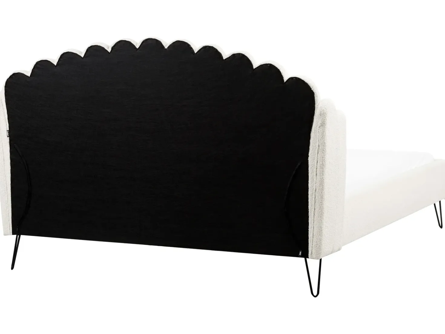 Letto Bouclé AMBILLOU 180 x 200 cm Bianco sporco