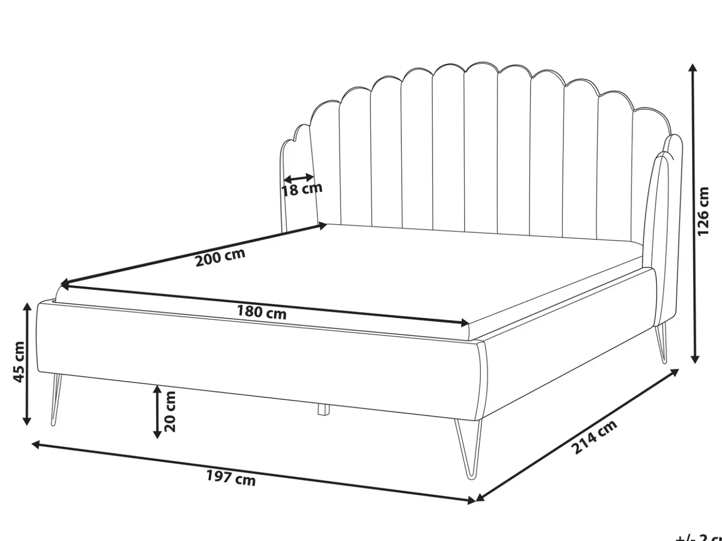 Letto Bouclé AMBILLOU 180 x 200 cm Bianco sporco