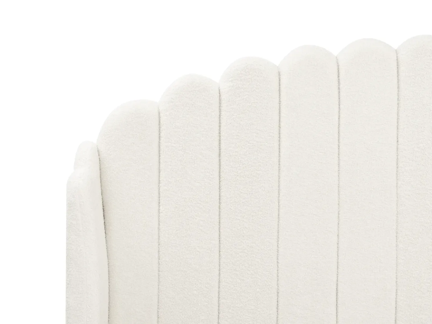Letto Bouclé AMBILLOU 180 x 200 cm Bianco sporco