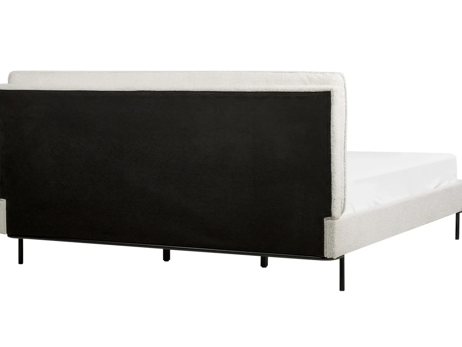 Letto Bouclé CORIO 180 x 200 cm Bianco sporco