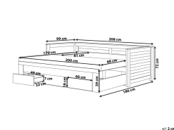 Letto con cassetti contenitori Legno CAHORS 90 x 200 cm Marrone scuro