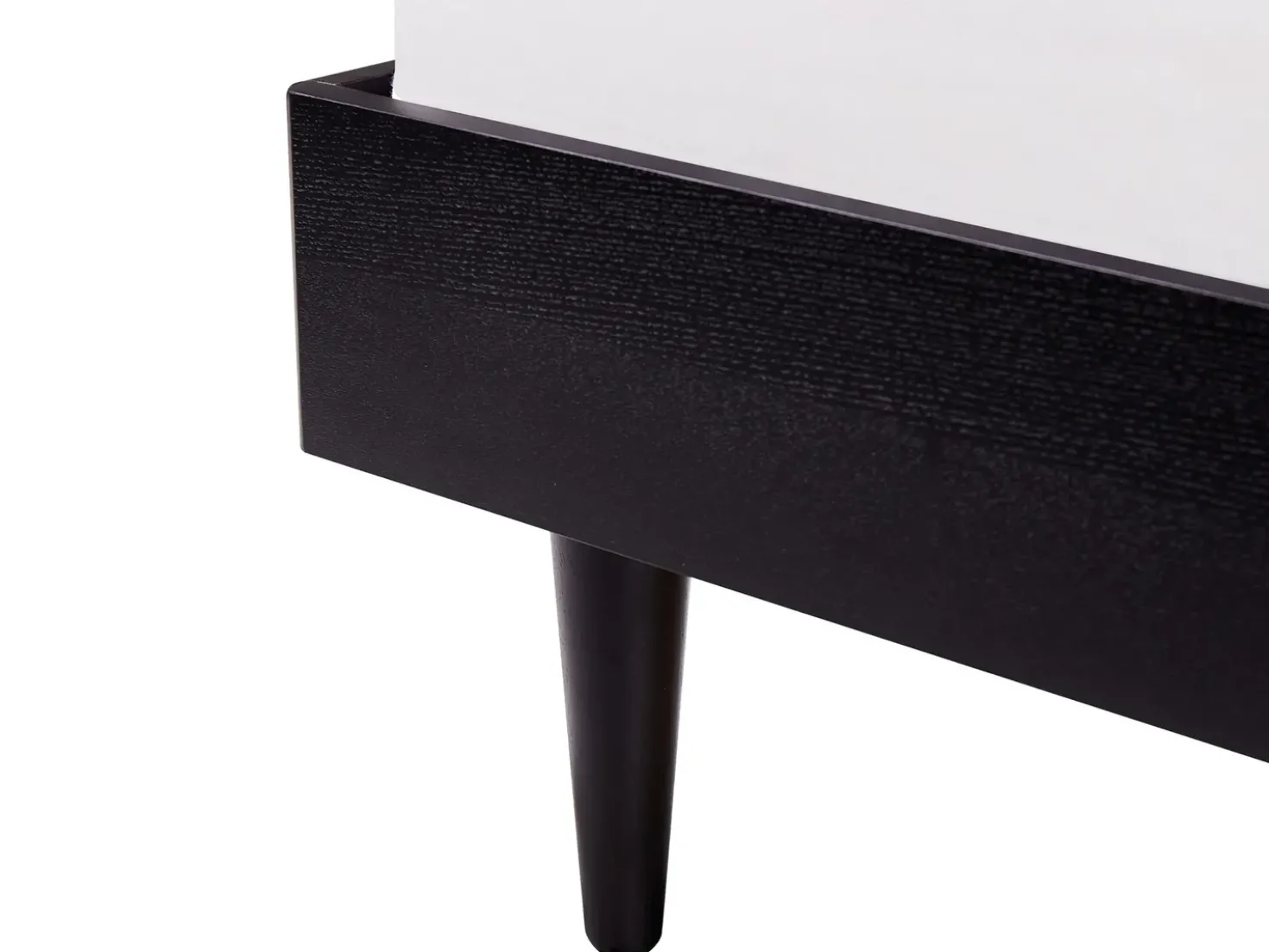 Letto con LED Rattan AURAY 160 x 200 cm Nero