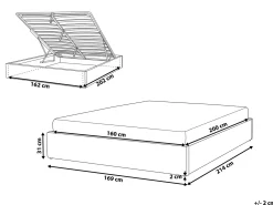 Letto con ottomano senza testata Tessuto DINAN 160 x 200 cm Marrone chiaro