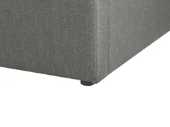 Letto con ottomano senza testata Tessuto DINAN 180 x 200 cm Grigio scuro