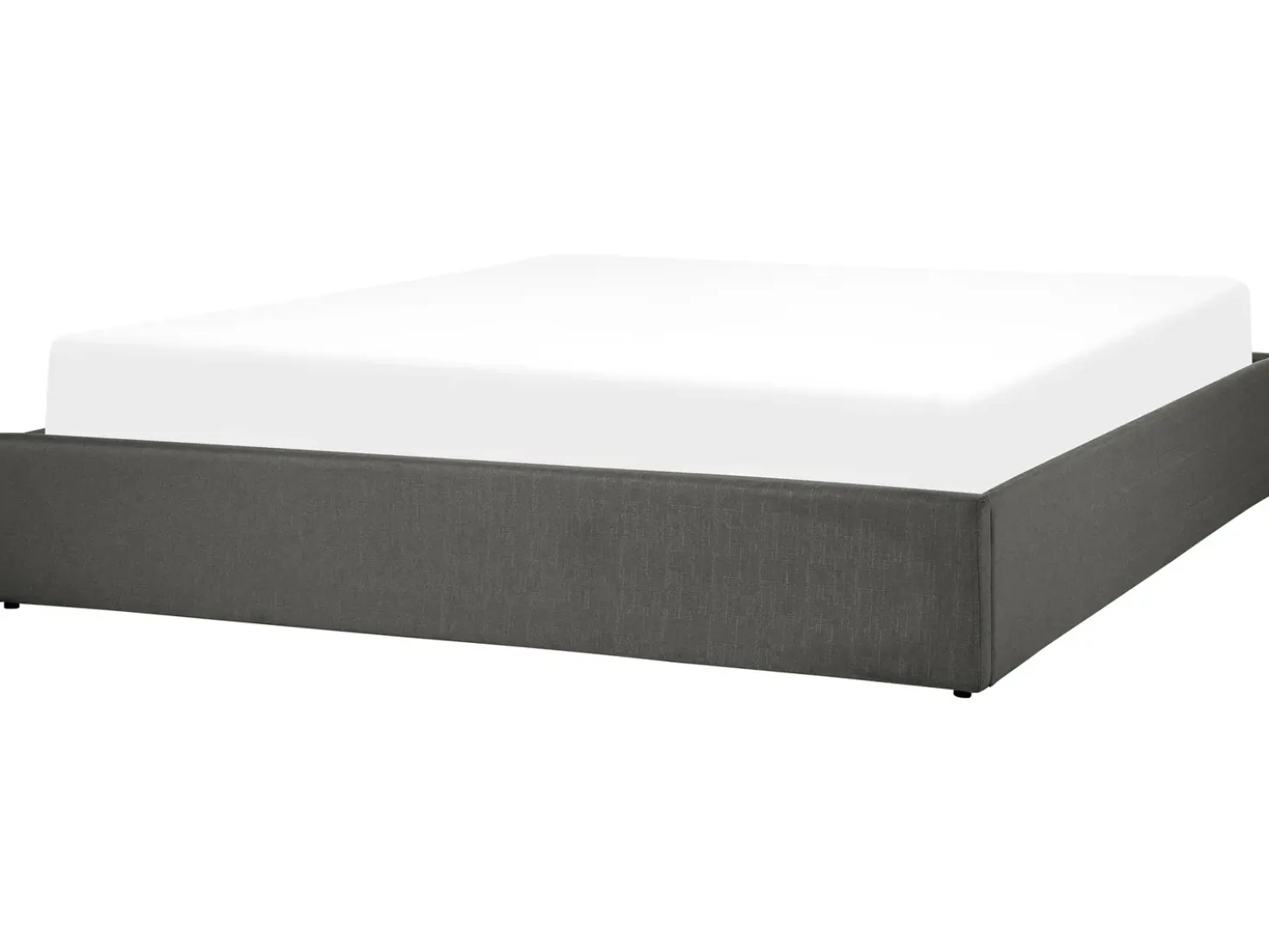 Letto con ottomano senza testata Tessuto DINAN 180 x 200 cm Grigio scuro