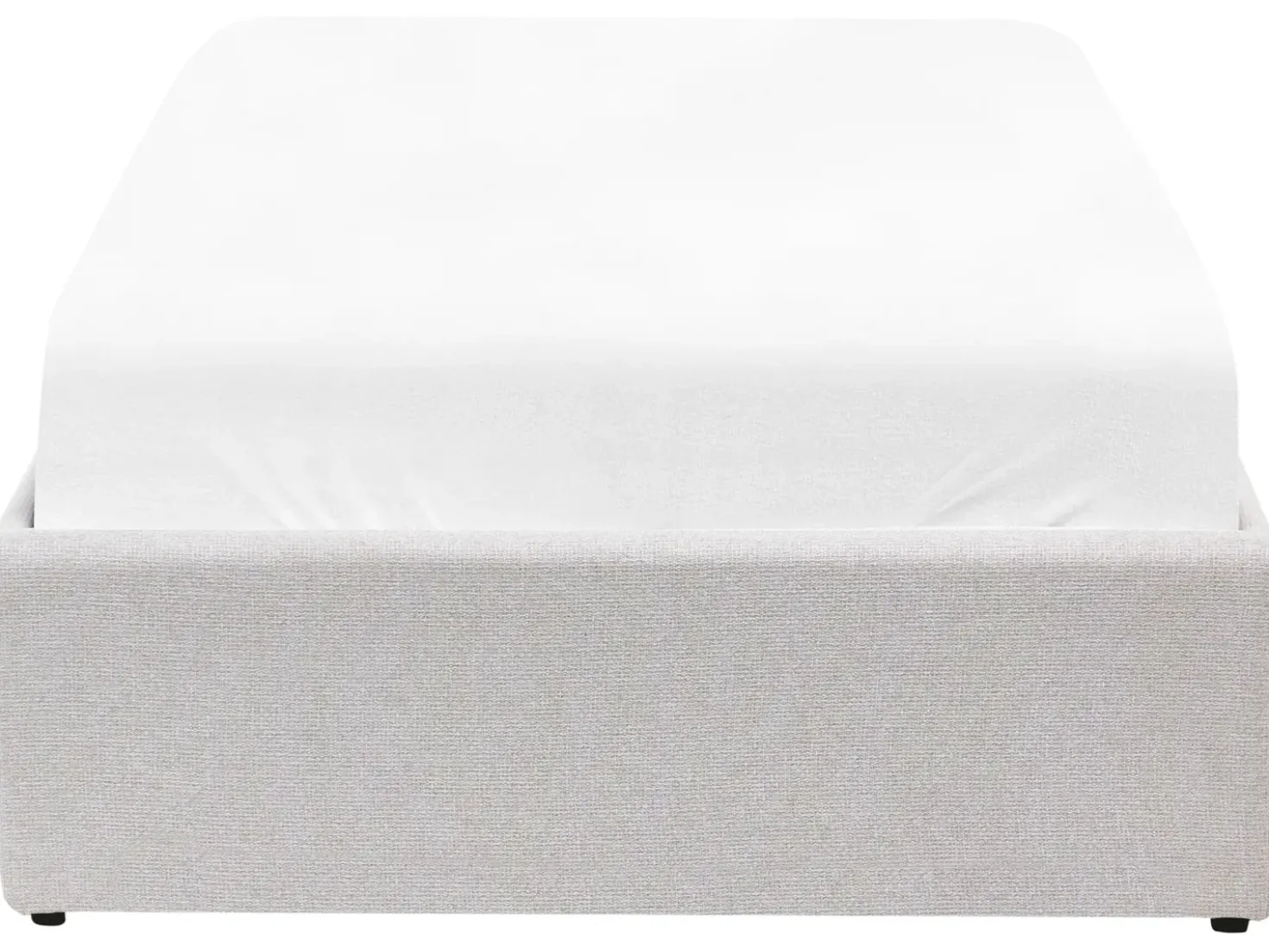Letto con ottomano senza testata Tessuto DINAN 90 x 200 cm Grigio chiaro