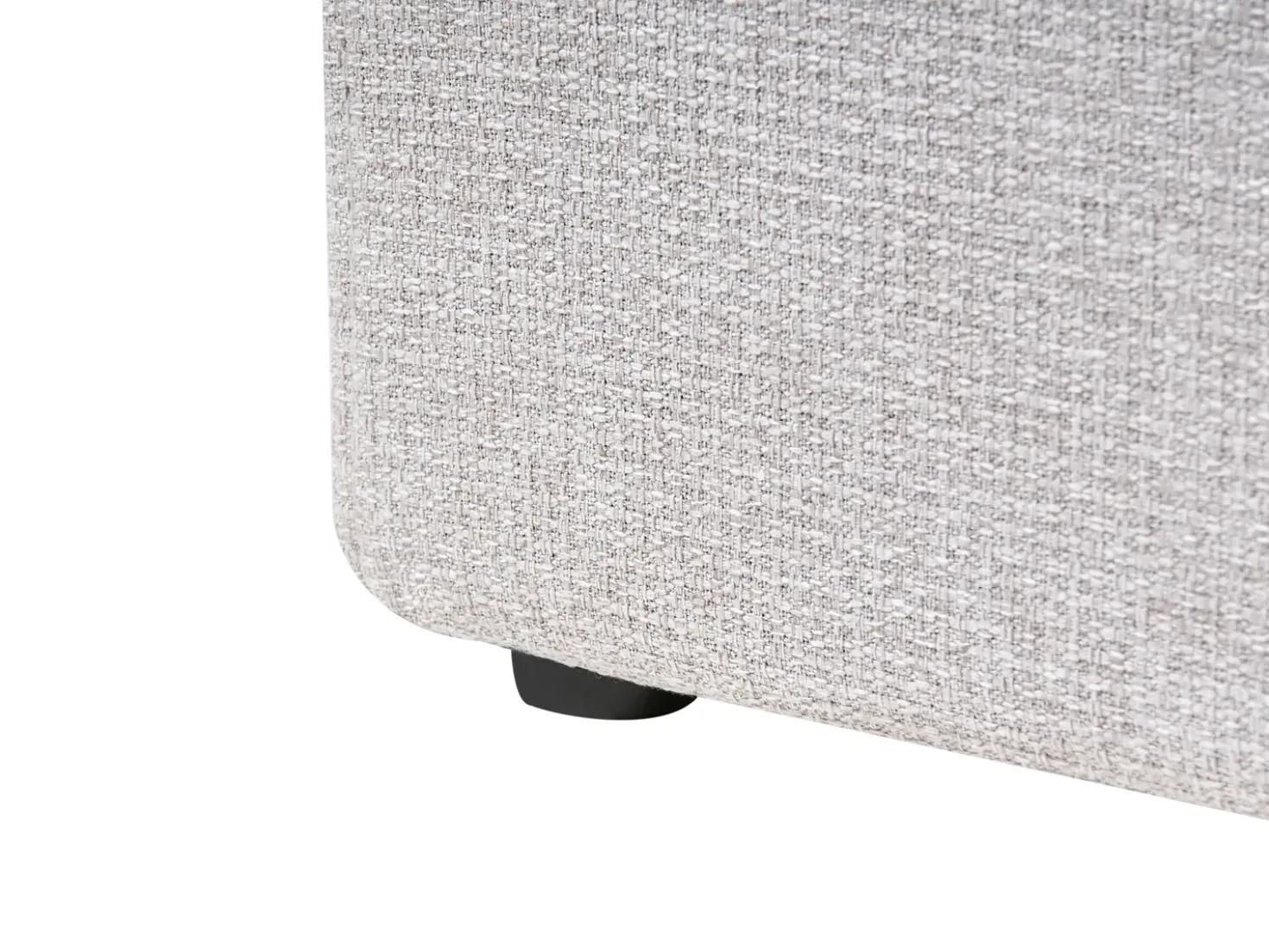 Letto con ottomano senza testata Tessuto DINAN 90 x 200 cm Grigio chiaro
