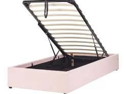 Letto con ottomano senza testata Bouclé DINAN 90 x 200 cm Rosa pastello