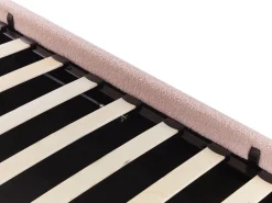 Letto con ottomano senza testata Bouclé DINAN 90 x 200 cm Rosa pastello