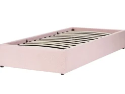 Letto con ottomano senza testata Bouclé DINAN 90 x 200 cm Rosa pastello