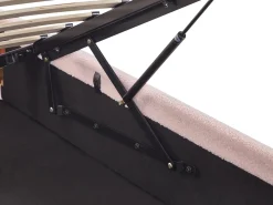 Letto con ottomano senza testata Bouclé DINAN 90 x 200 cm Rosa pastello