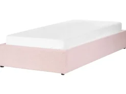 Letto con ottomano senza testata Bouclé DINAN 90 x 200 cm Rosa pastello