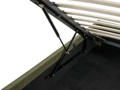 Letto con ottomano senza testata Bouclé DINAN 90 x 200 cm Verde scuro