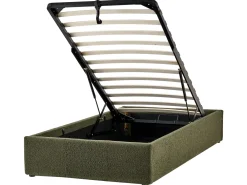 Letto con ottomano senza testata Bouclé DINAN 90 x 200 cm Verde scuro