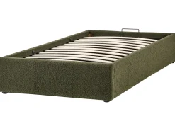 Letto con ottomano senza testata Bouclé DINAN 90 x 200 cm Verde scuro