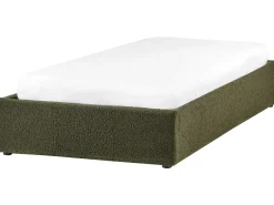 Letto con ottomano senza testata Bouclé DINAN 90 x 200 cm Verde scuro