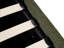 Letto con ottomano senza testata Bouclé DINAN 90 x 200 cm Verde scuro