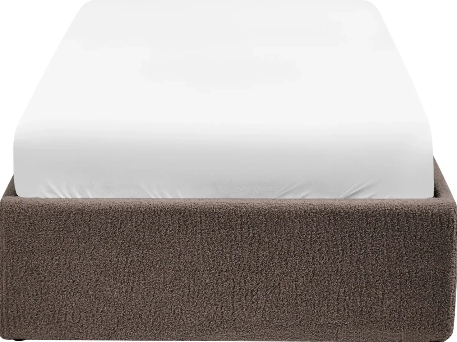 Letto con ottomano senza testata Bouclé DINAN 90 x 200 cm Tortora