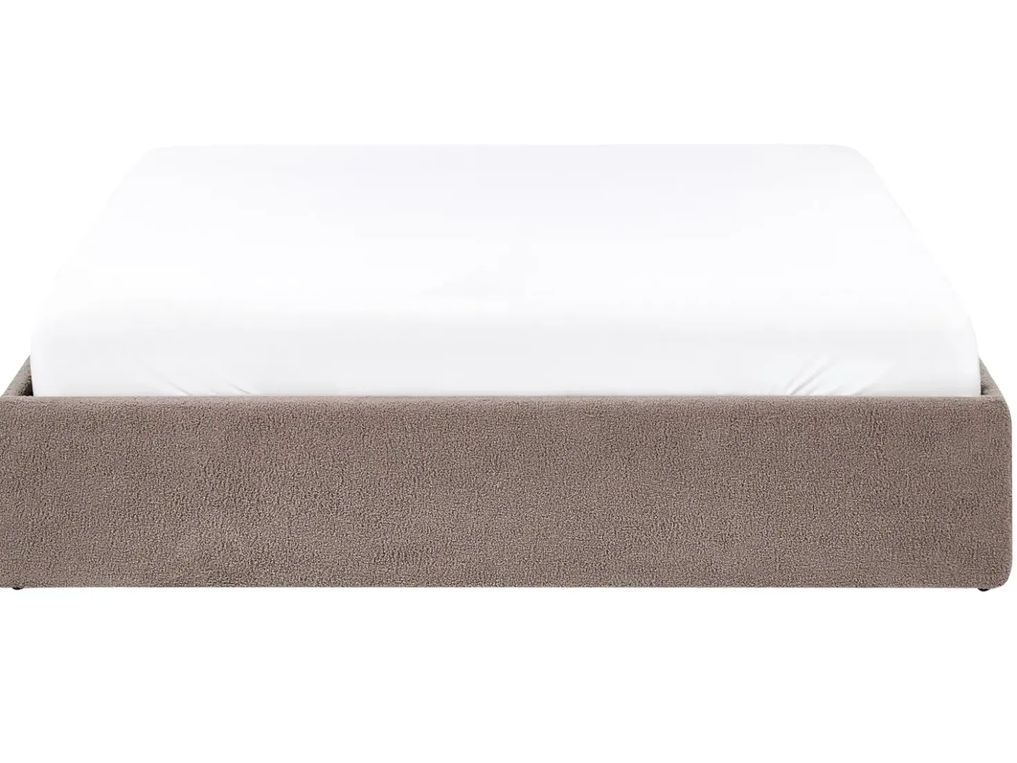 Letto con ottomano senza testata Bouclé DINAN 160 x 200 cm Tortora