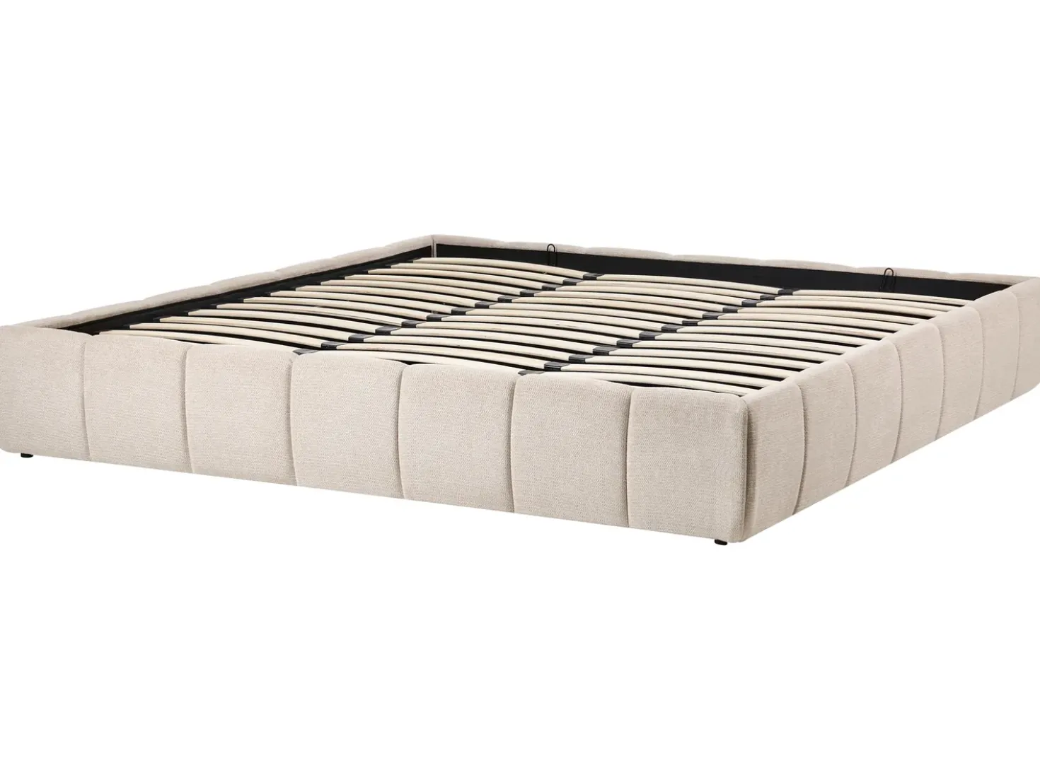 Letto con ottomano senza testata Tessuto GENAS 180 x 200 cm Beige chiaro