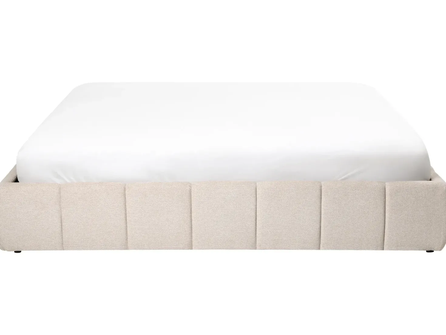 Letto con ottomano senza testata Tessuto GENAS 180 x 200 cm Beige chiaro