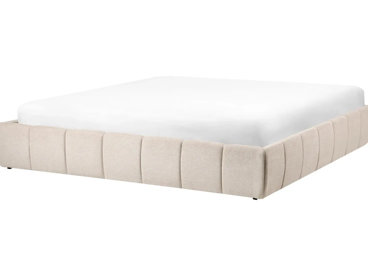 Letto con ottomano senza testata Tessuto GENAS 180 x 200 cm Beige chiaro