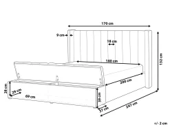 Letto con panca contenitore Velluto NOYERS 140 x 200 cm Rosa