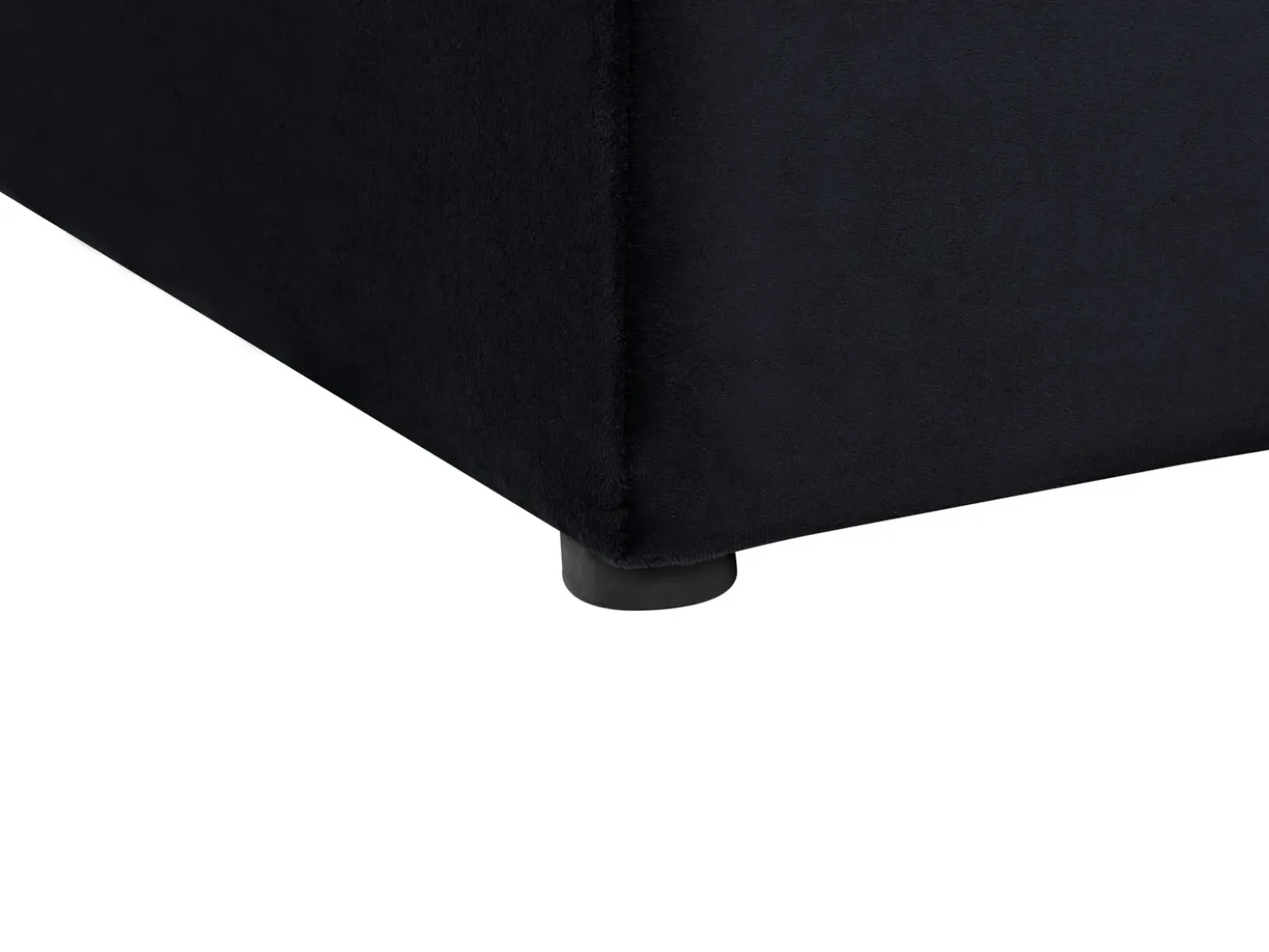 Letto con panca contenitore Velluto NOYERS 180 x 200 cm Nero