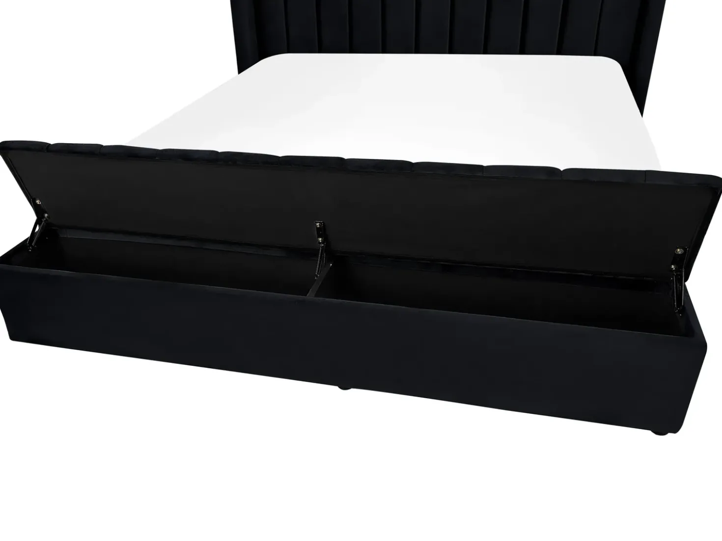 Letto con panca contenitore Velluto NOYERS 180 x 200 cm Nero