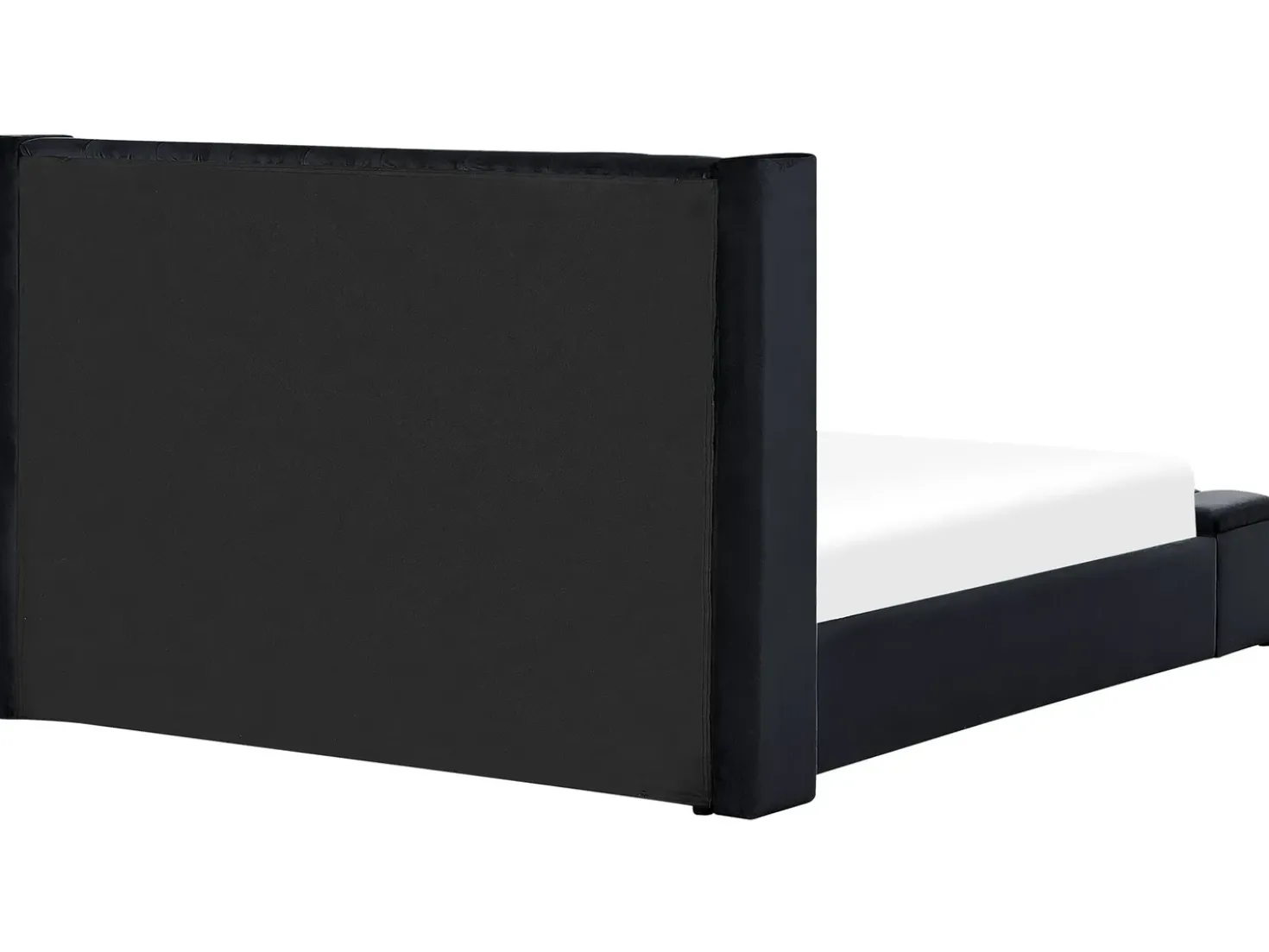 Letto con panca contenitore Velluto NOYERS 180 x 200 cm Nero