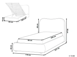 Letto contenitore Bouclé BLAGNAC 90 x 200 cm Bianco sporco