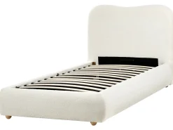 Letto contenitore Bouclé BLAGNAC 90 x 200 cm Bianco sporco