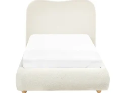 Letto contenitore Bouclé BLAGNAC 90 x 200 cm Bianco sporco