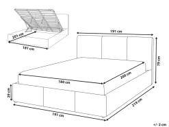 Letto contenitore Bouclé BOUSSE 180 x 200 cm Bianco sporco