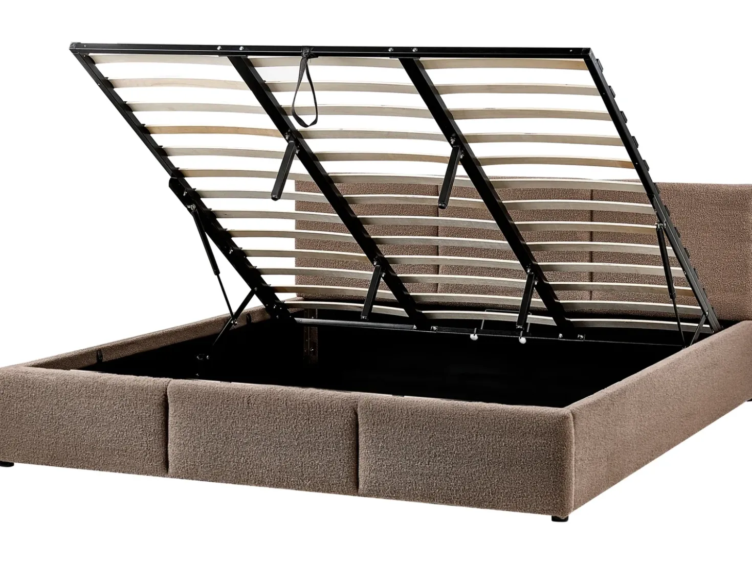 Letto contenitore Bouclé BOUSSE 180 x 200 cm Tortora