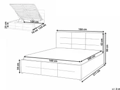 Letto contenitore Bouclé MASSOGNES 160 x 200 cm Bianco sporco