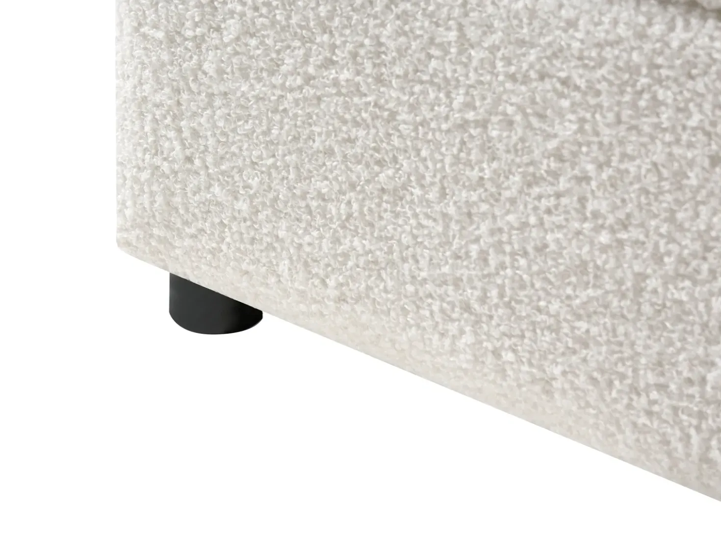Letto contenitore Bouclé MASSOGNES 160 x 200 cm Bianco sporco