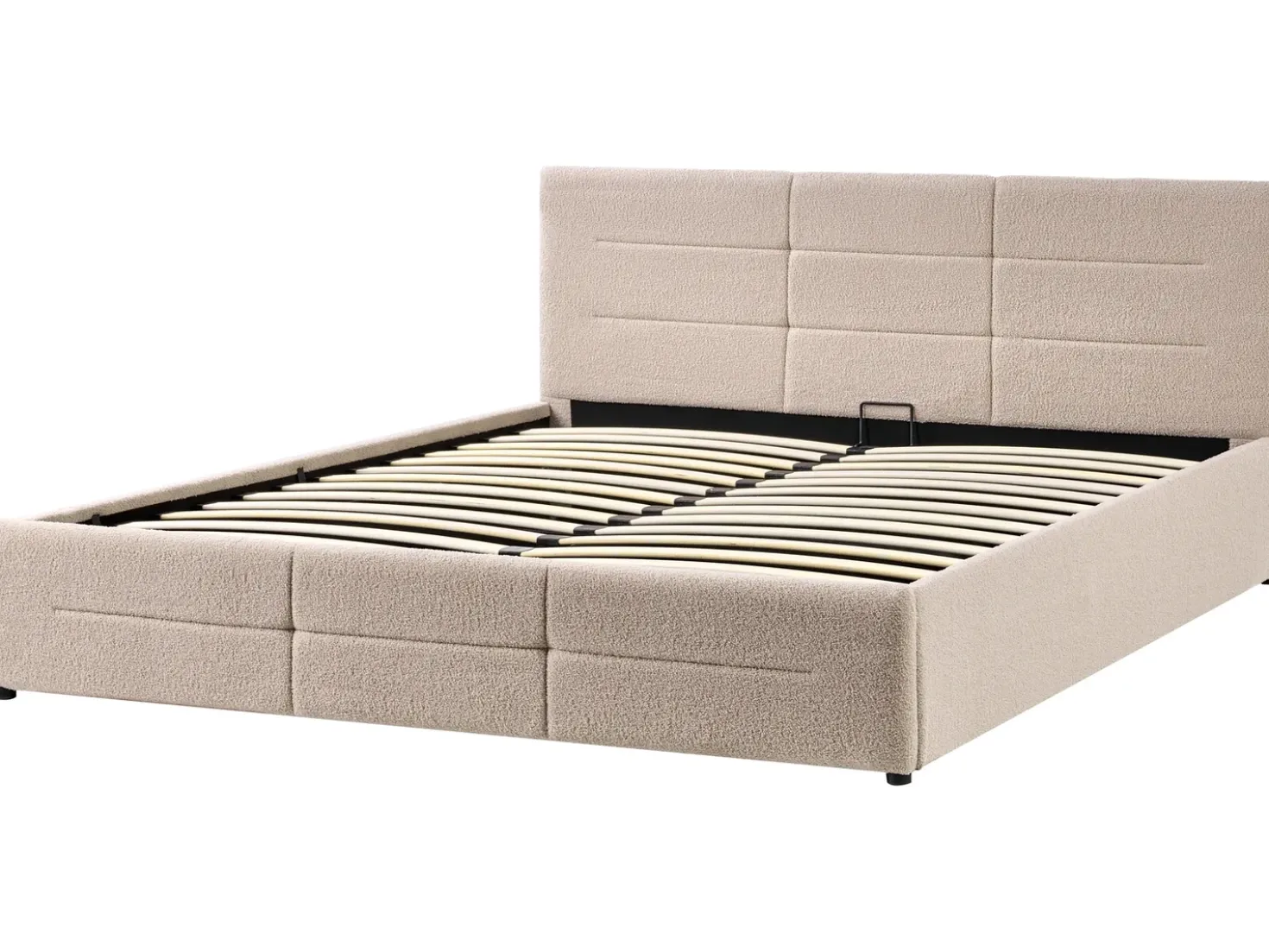 Letto contenitore Bouclé MASSOGNES 180 x 200 cm Beige
