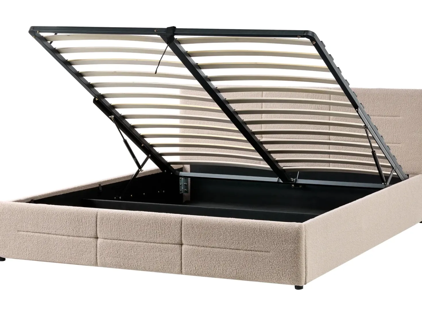 Letto contenitore Bouclé MASSOGNES 180 x 200 cm Beige