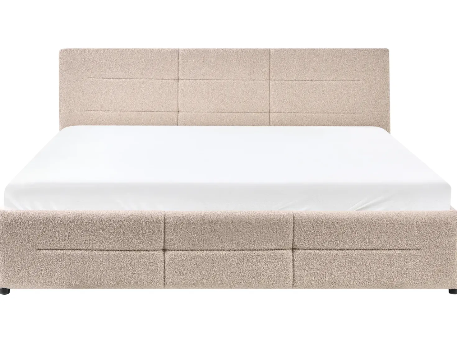 Letto contenitore Bouclé MASSOGNES 180 x 200 cm Beige