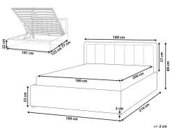Letto contenitore Bouclé MONTLAUR 180 x 200 cm Tortora