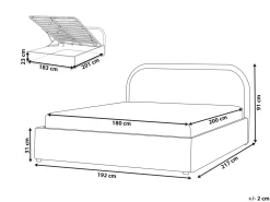 Letto contenitore Ciniglia QUILLIEN 180 x 200 cm Tortora