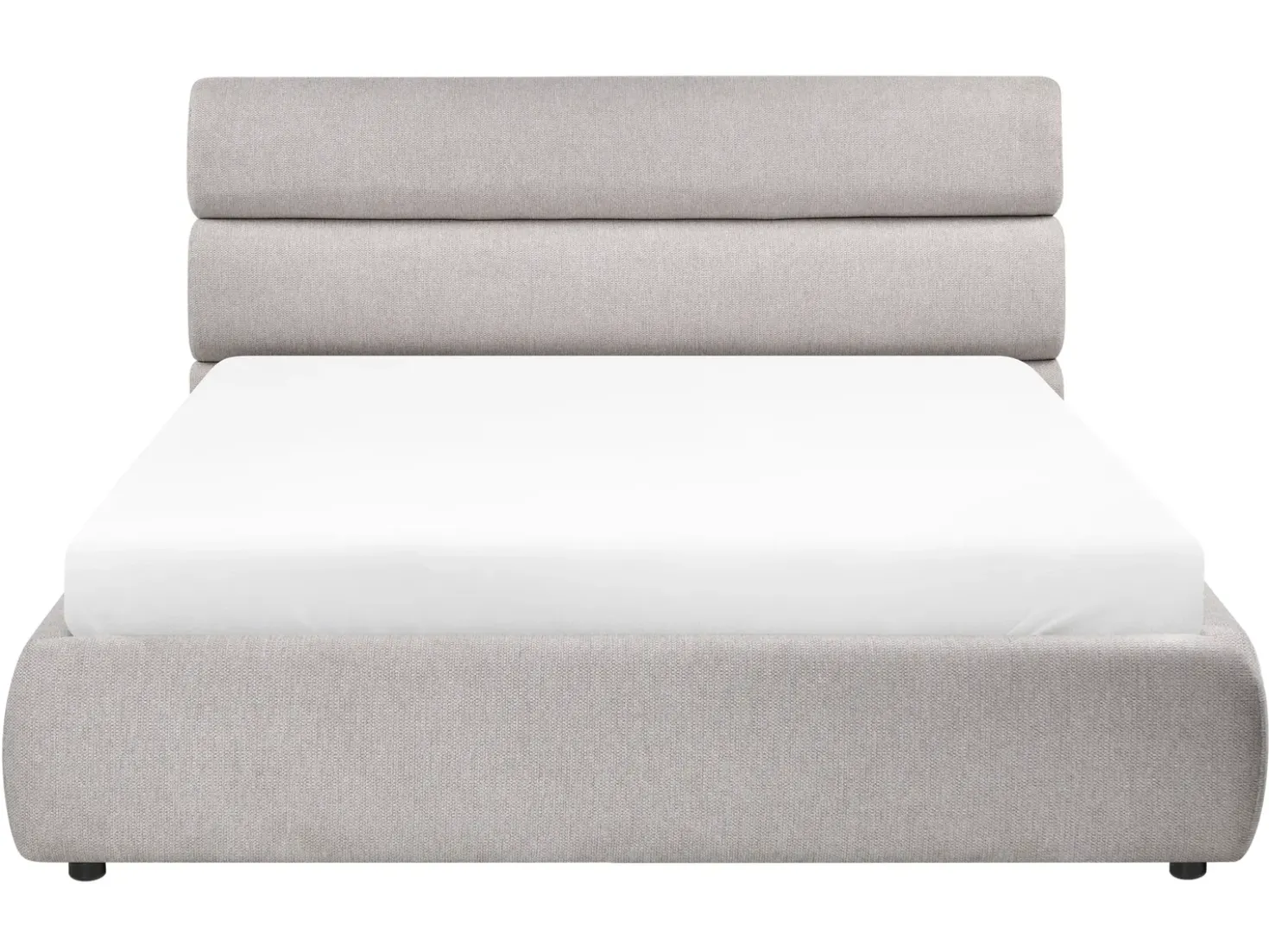 Letto contenitore Lino sintetico BONIFACIO 160 x 200 cm Grigio