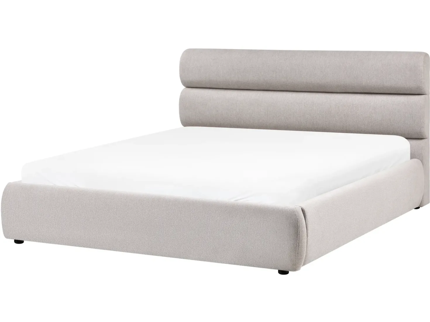 Letto contenitore Lino sintetico BONIFACIO 160 x 200 cm Grigio