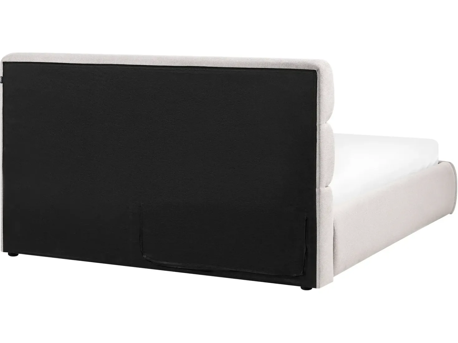 Letto contenitore Lino sintetico BONIFACIO 160 x 200 cm Grigio