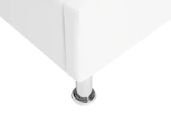 Beliani Letto contenitore Pelle sintetica METZ 90 x 200 cm Bianco Bianco Argento