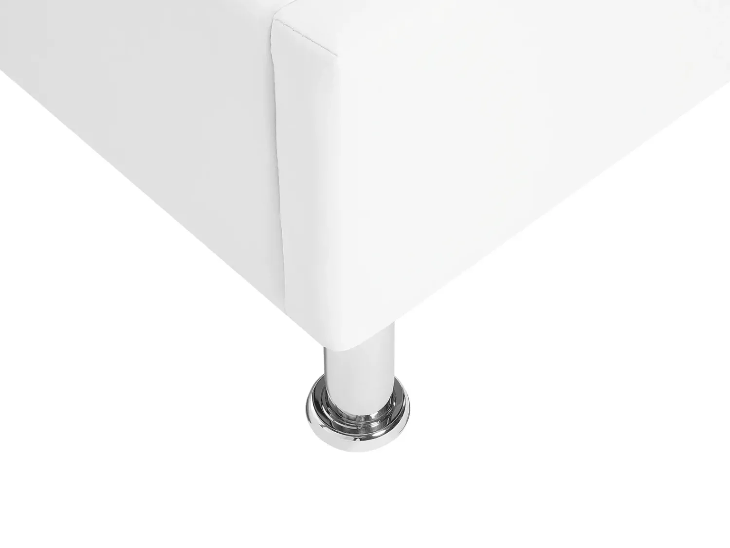 Beliani Letto contenitore Pelle sintetica METZ 90 x 200 cm Bianco Bianco Argento