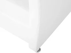 Beliani Letto contenitore Pelle sintetica METZ 90 x 200 cm Bianco Bianco Argento